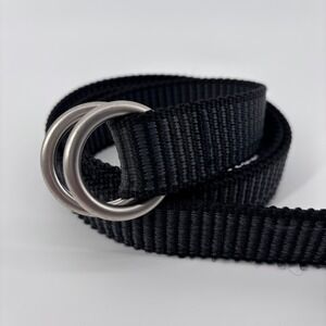 Bison Designs Double Ring Web Belt Mens‎ L Black D-Ring Nylon Hiking Utility